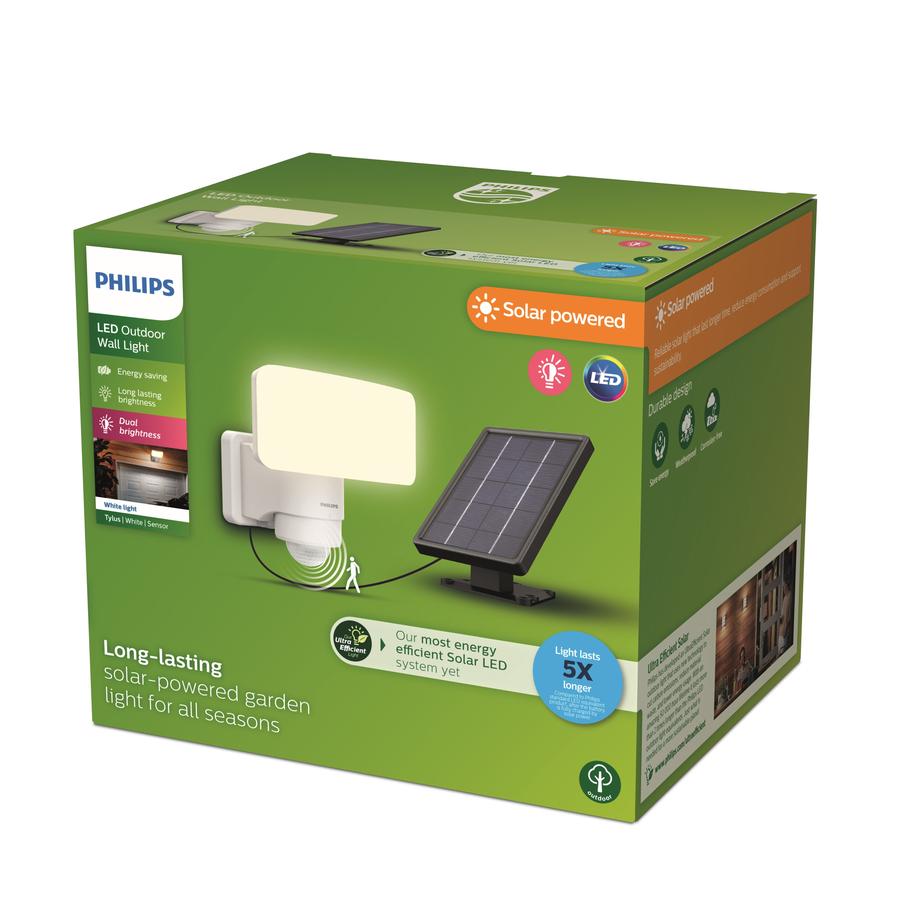 Philips Solar Wandleuchte Tylus weiß 18,5 x 21 x 17 cm warmweiß