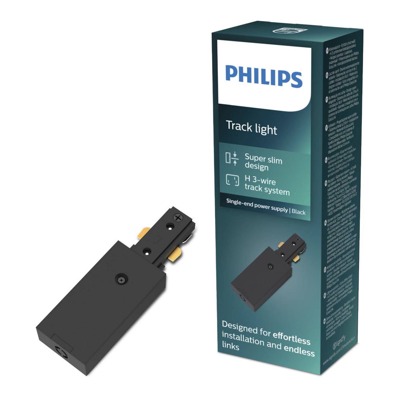 Philips EasyLink Stromverbinder für Schienenleuchte einseitig schwarz Bild 2