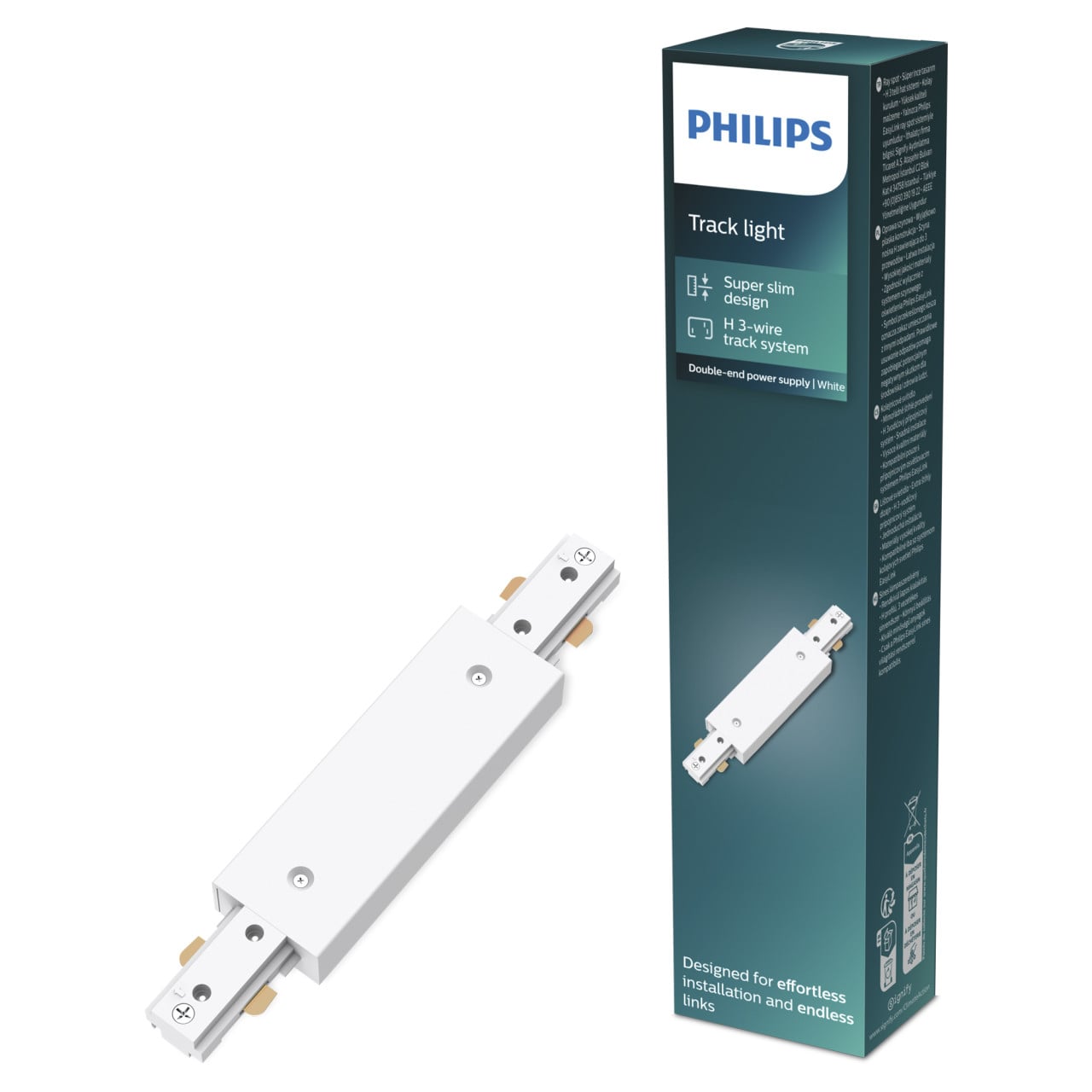 Philips EasyLink Stromverbinder für Schienenleuchte doppelseitig weiß