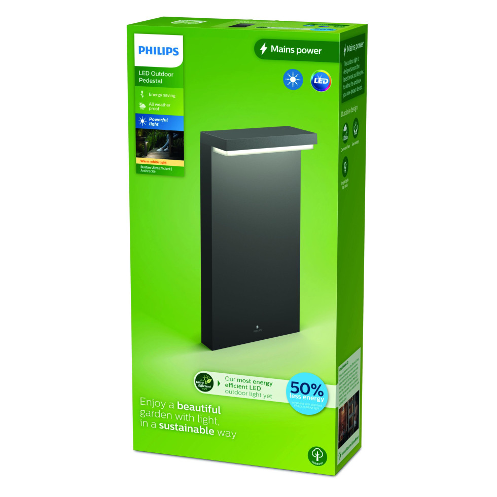 Philips LED Sockelleuchte Bustan warmweiß anthrazit Bild 4