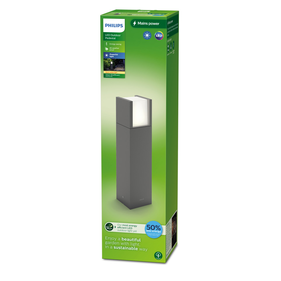Philips LED Sockelleuchte Arbour warmweiß anthrazit Bild 2