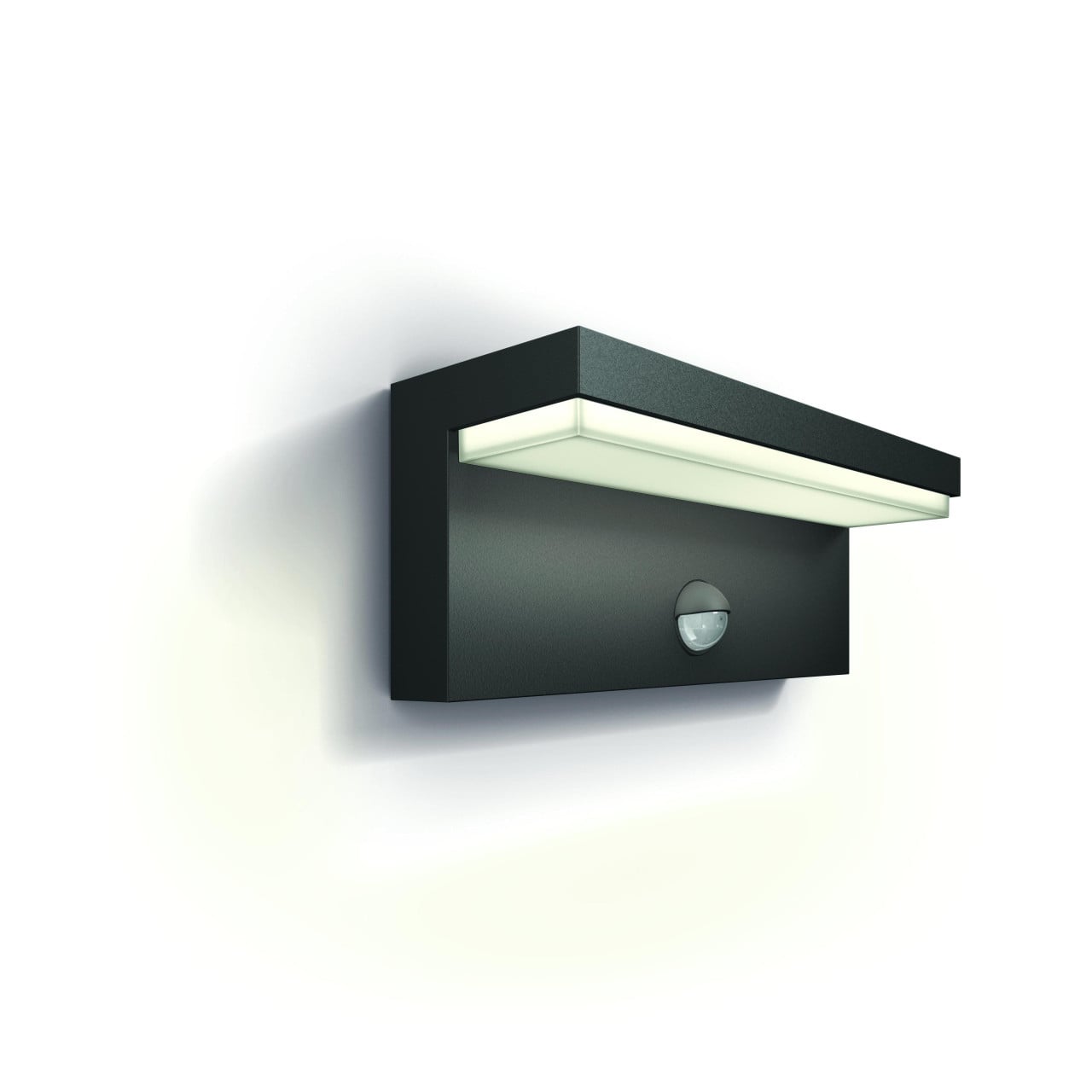 Philips LED Außenwandleuchte Bustan anthrazit mit Bewegunsmelder warmweiß Bild 2
