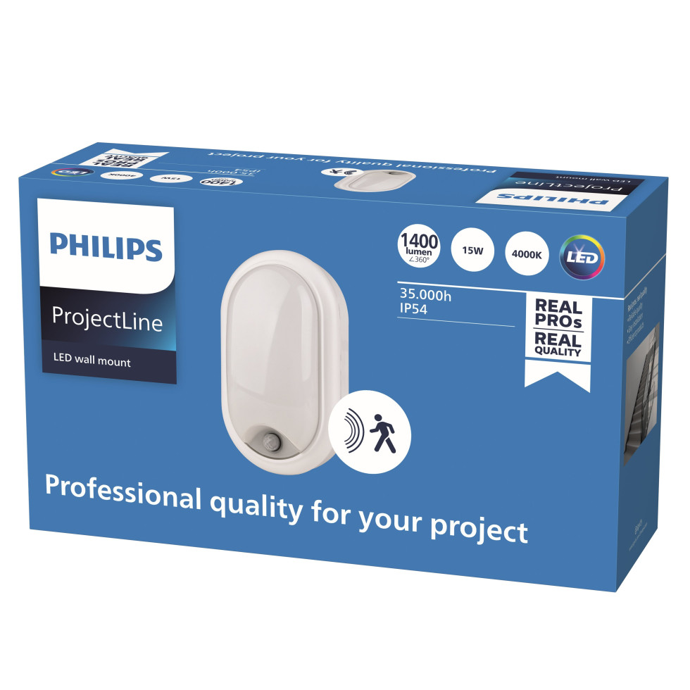 Philips LED Außenwandleuchte ProjectLine oval mit Bewegungsmelder neutralweiß Bild 2