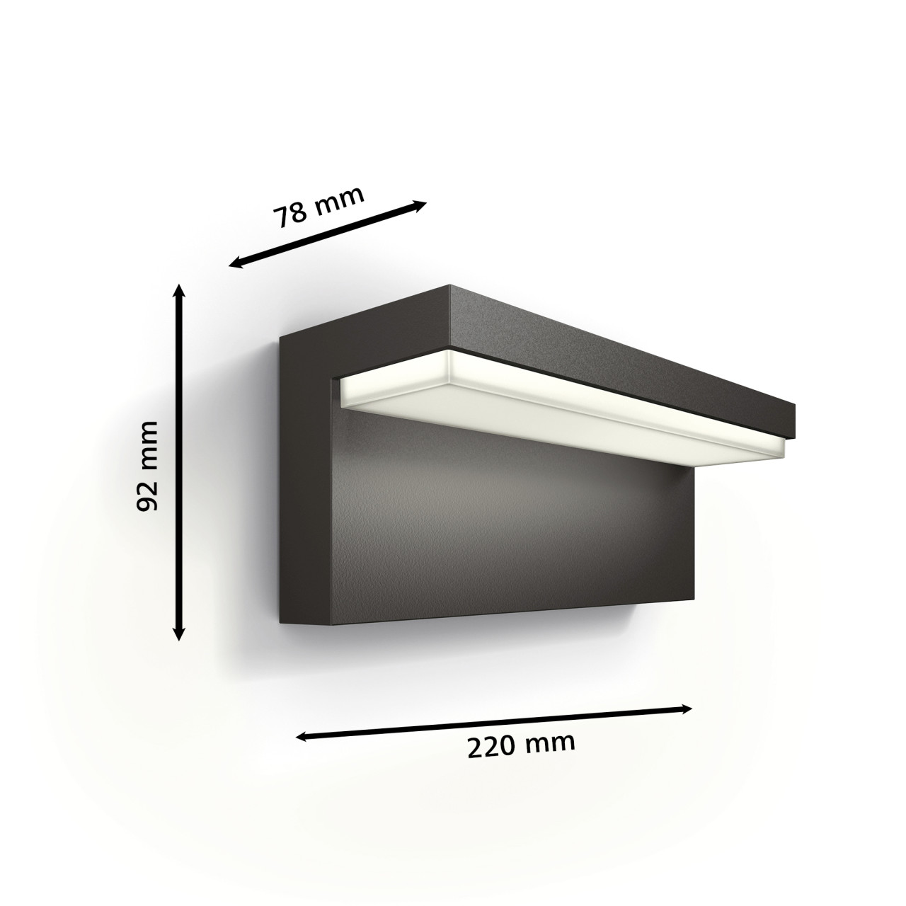 Philips LED Außenwandleuchte Bustan anthrazit warmweiß Bild 4