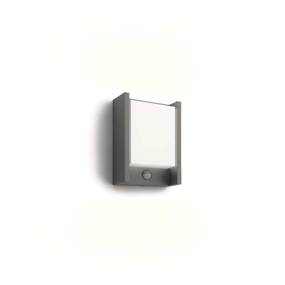 Philips LED Außenwandleuchte Arbour anthrazit mit Bewegungssensor warmweiß Bild 3