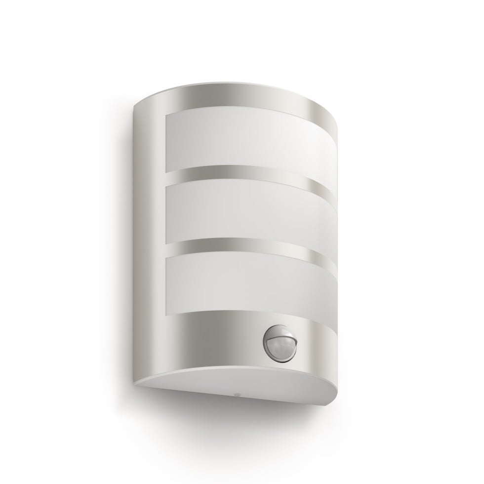 Philips LED Außenwandleuchte Python Edelstahl mit Bewegungssensor warmweiß Bild 4