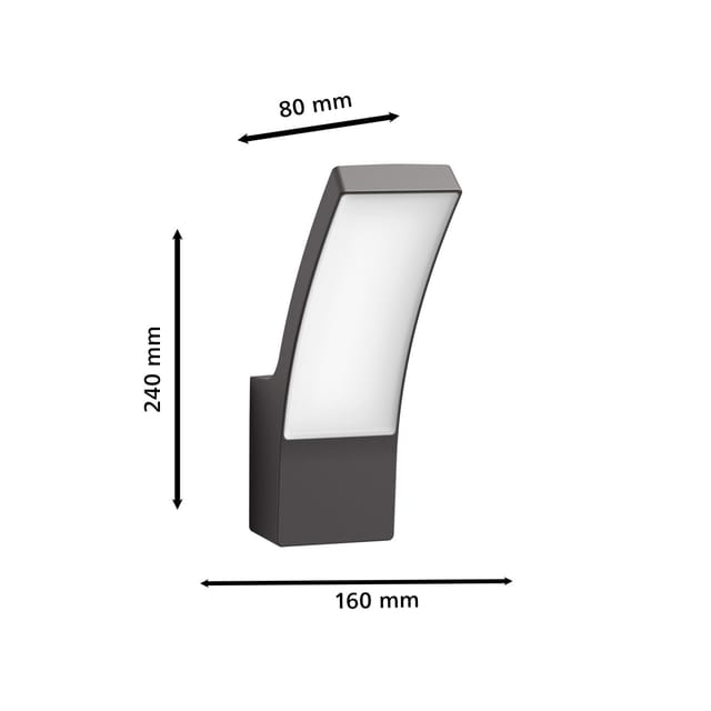 Philips LED Außenwandleuchte Splay anthrazit warmweiß