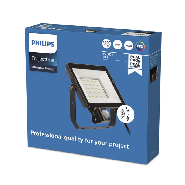 Philips LED Flutlicht ProjectLine 50W warmweiß Bewegungsmelder