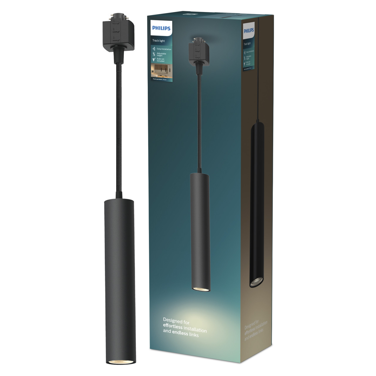 Philips Pendelleuchte 1er Pendel Paxie Easy Link schwarz