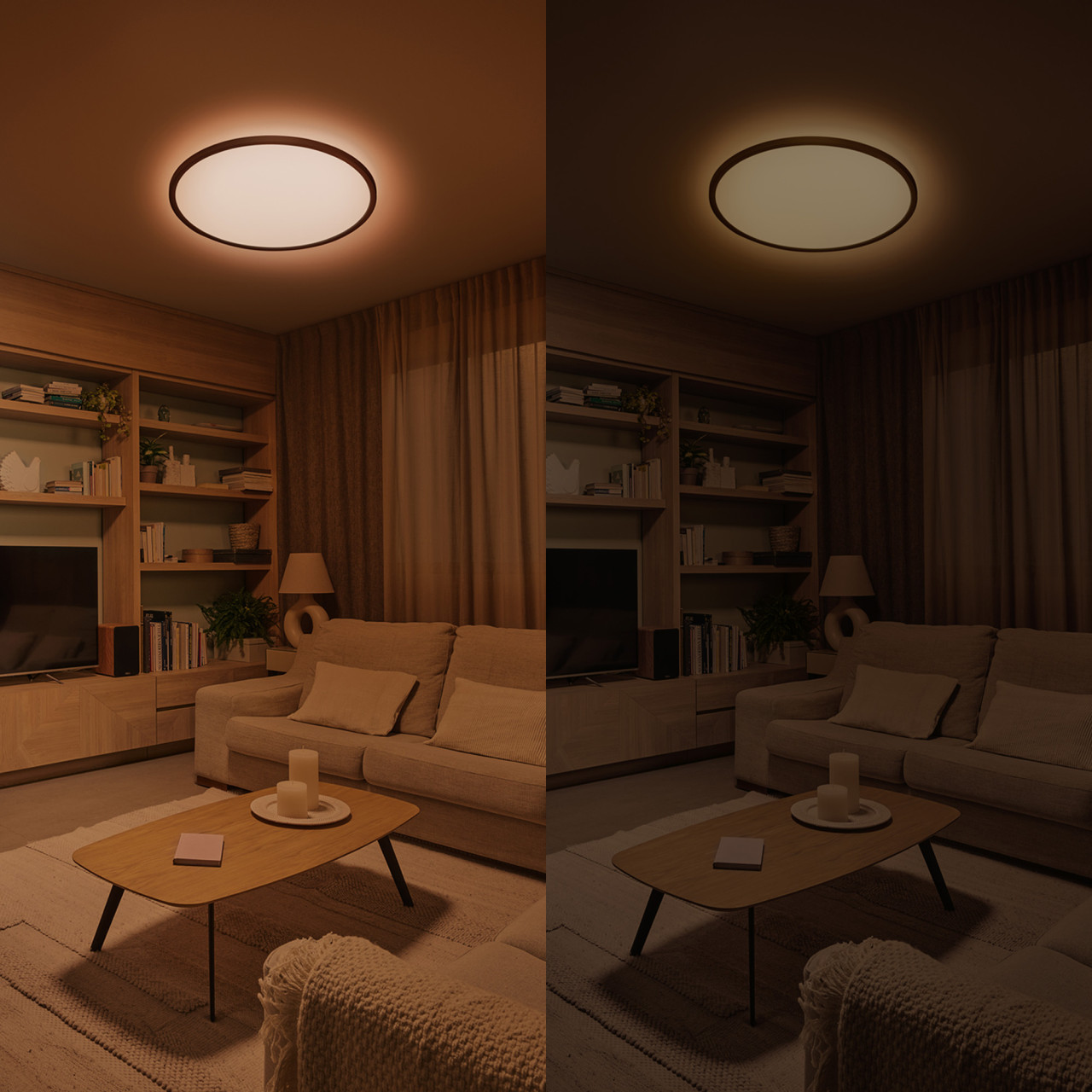 Philips LED Deckenleuchte Valen schwarz Ø 42 x 2 cm warmweiß-kaltweiß dimmbar Bild 2