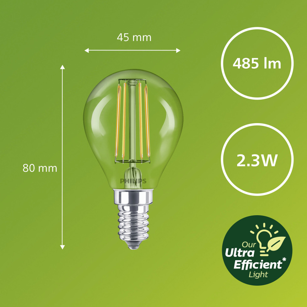 Philips LED Leuchtmittel E14 2,3W 485lm 2700K Bild 2