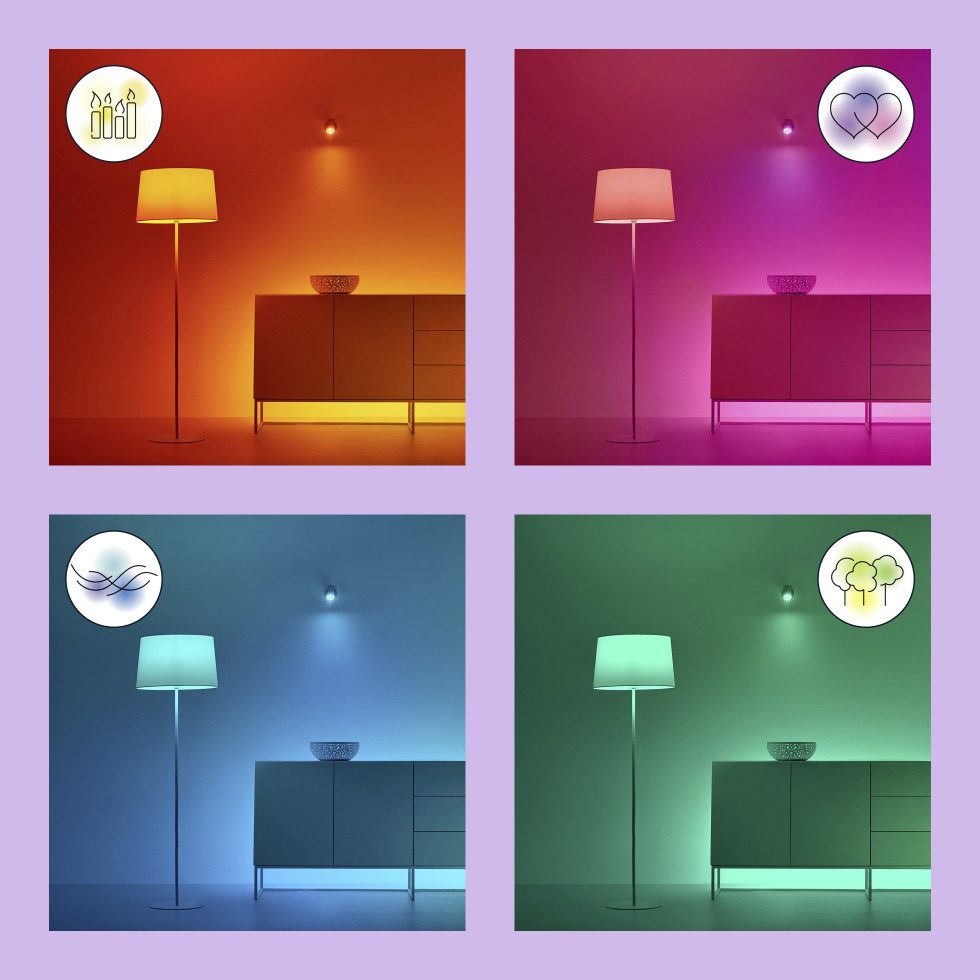 Philips LED Leuchtmittel E27 11W 1005lm 2200-6500K RGB Bild 2