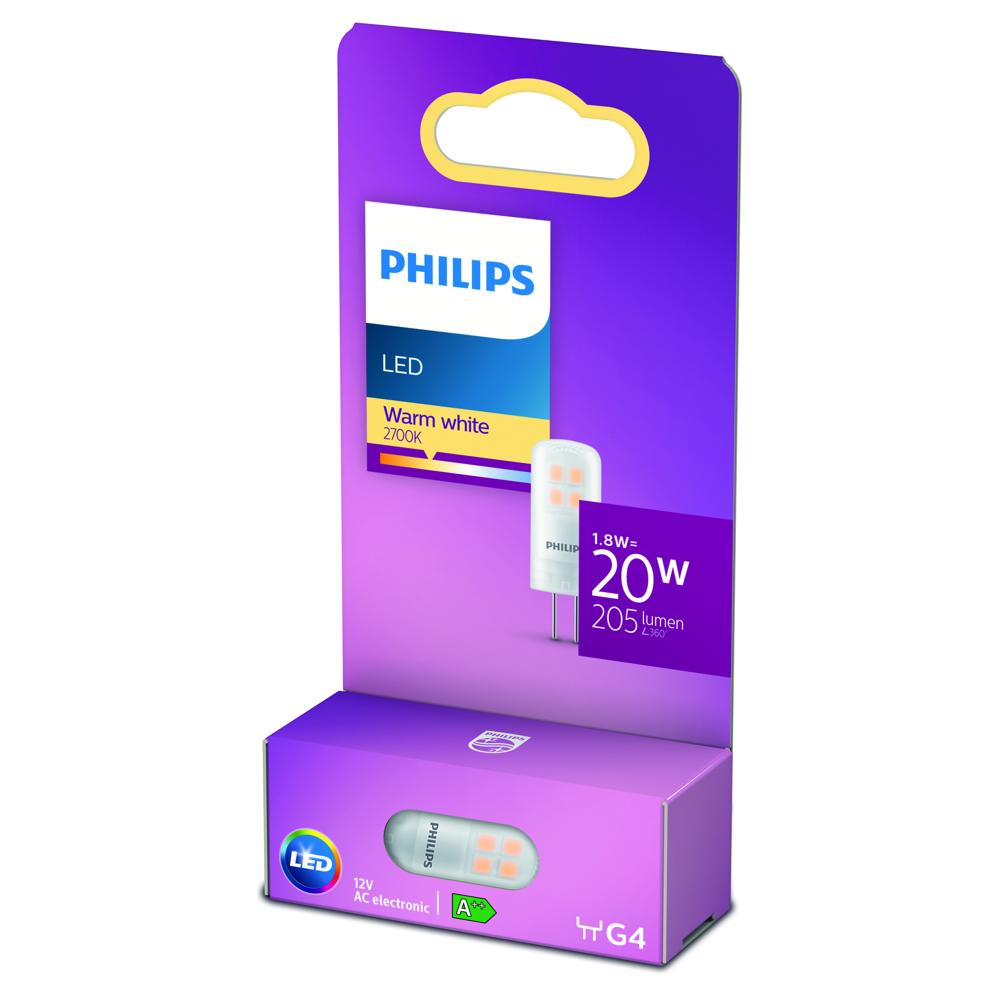 Philips LED-Leuchtmittel Stiftsockellampe G4 1,8W warmweiß weiß Bild 2