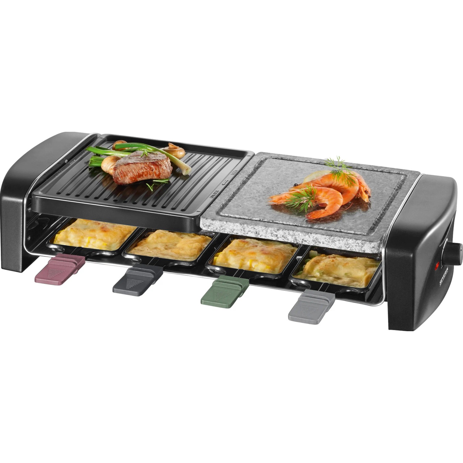Severin Raclette-Grill RG 9645 mit Naturgrillstein 1400 W