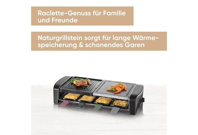 Severin Raclette-Grill RG 9645 mit Naturgrillstein 1400 W