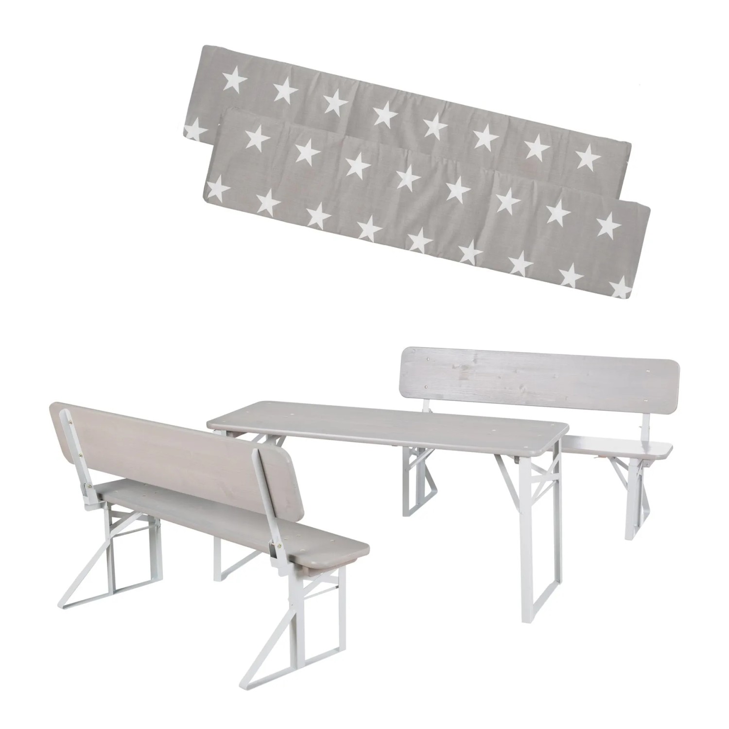 roba Kinderpartygarnitur in Grau mit Bankkissen Little Stars