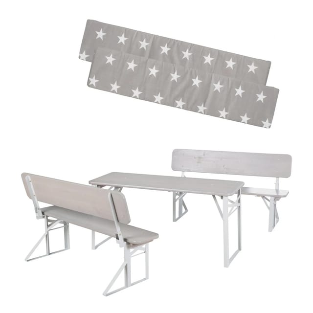 roba Kinderpartygarnitur in Grau mit Bankkissen Little Stars