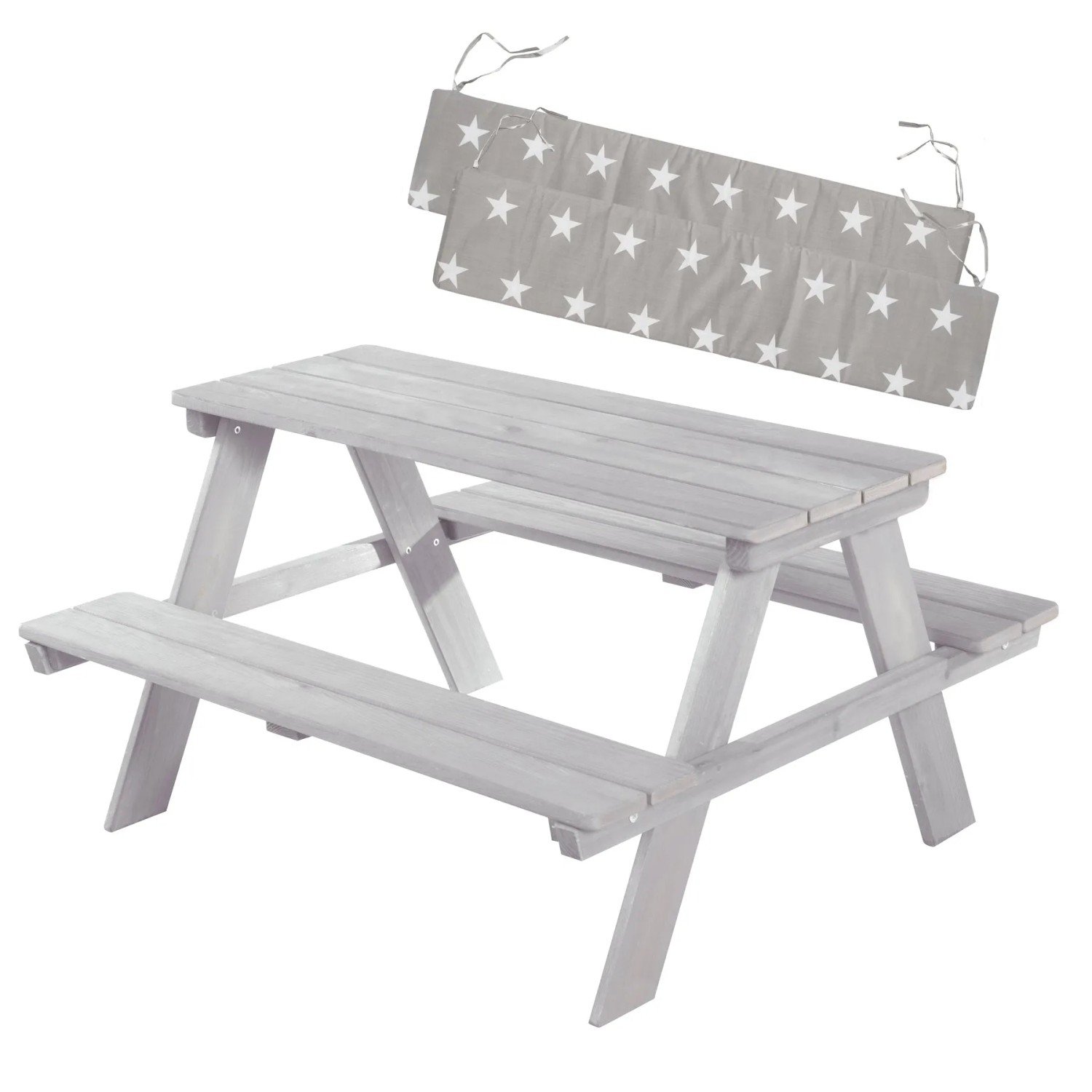 roba Kindersitzgarnitur in Grau Outdoor + mit Sitzkissen Little Stars