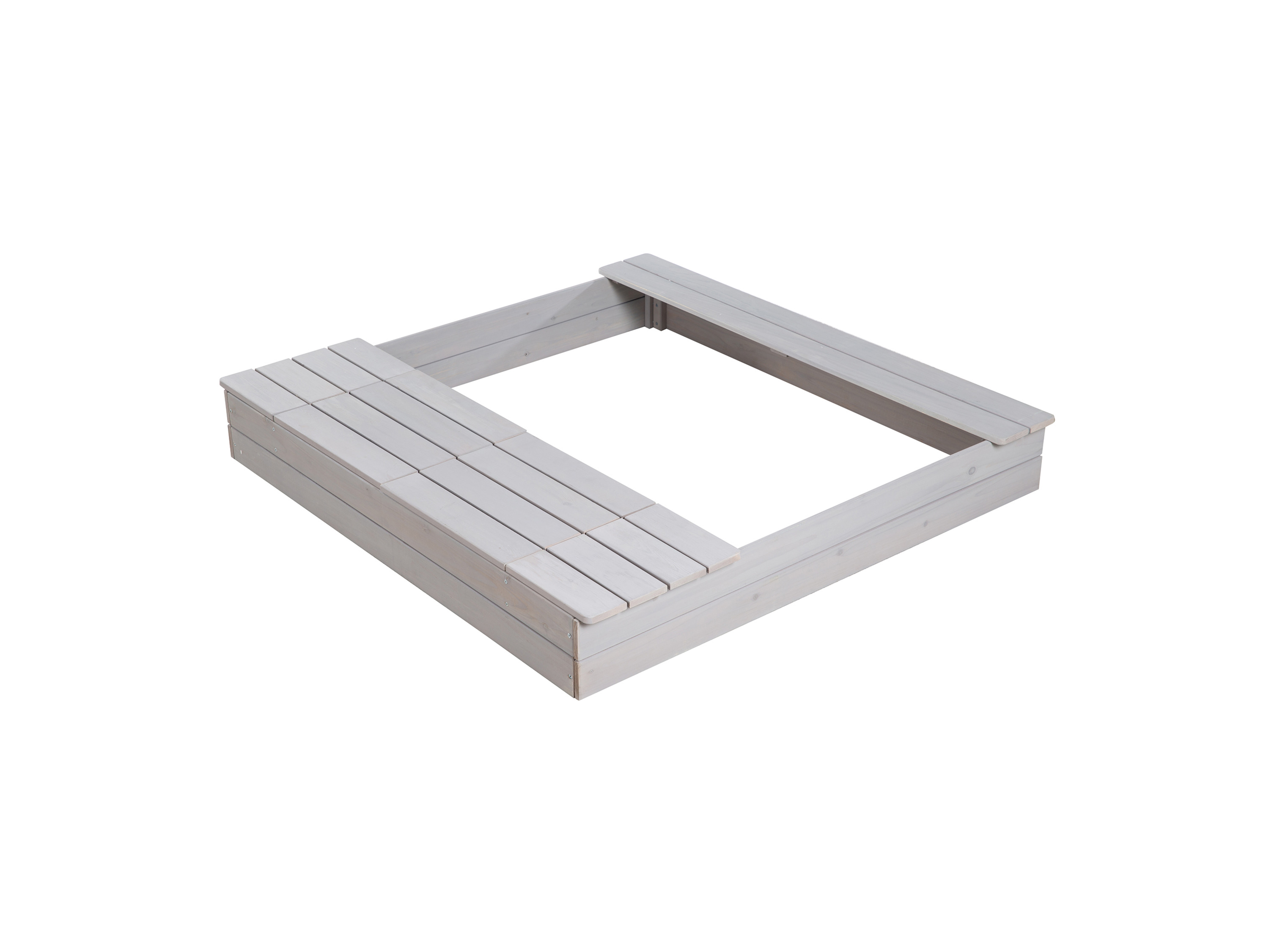 roba Sandkasten Outdoor + in Grau mit Spielwannen und Abdeckungen