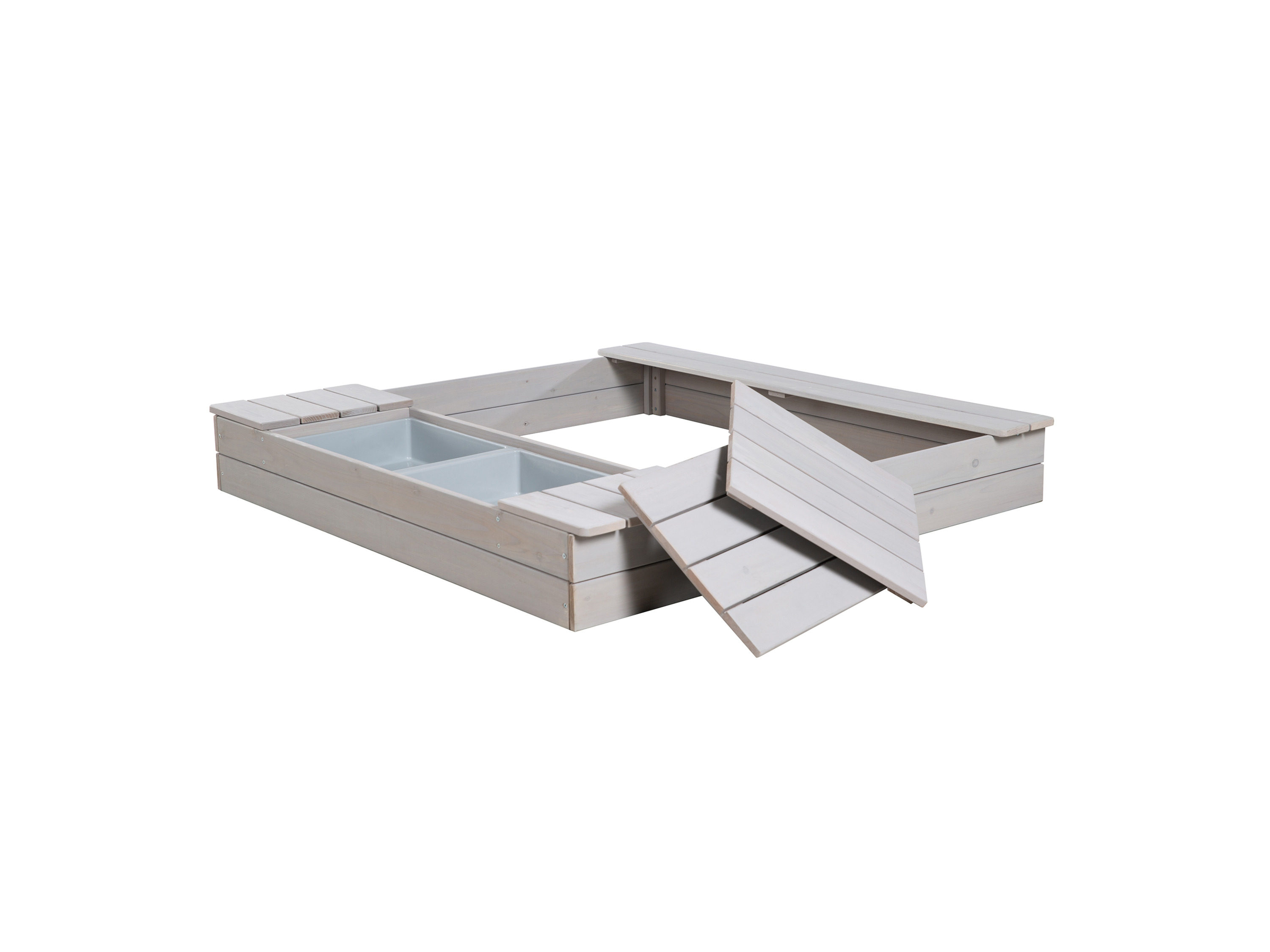 roba Sandkasten Outdoor + in Grau mit Spielwannen und Abdeckungen Bild 4