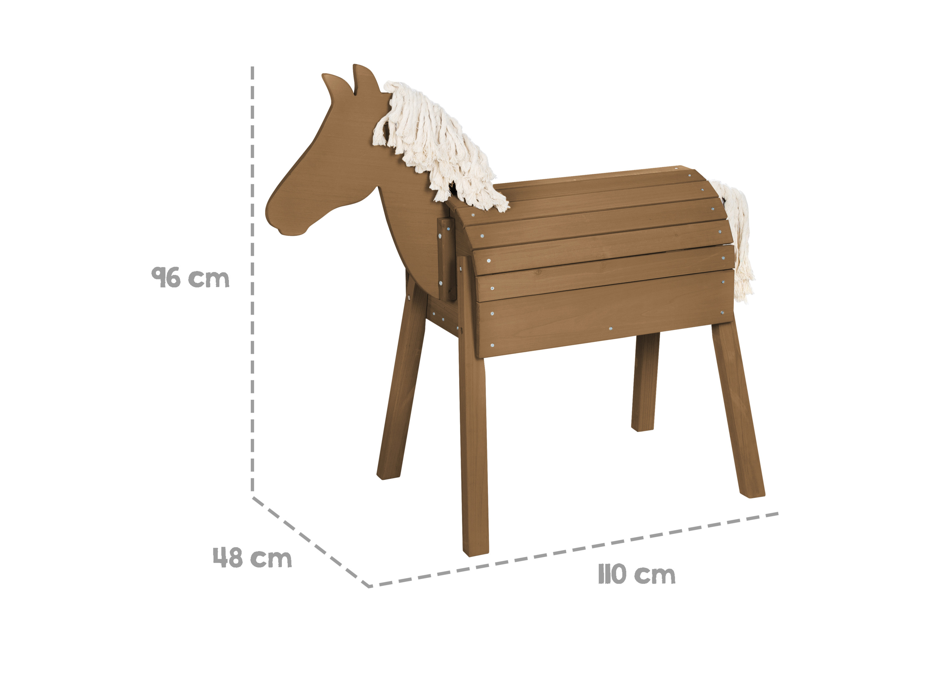 roba Spiel- & Voltigierpferd Sheddie in Teakfarbenem Massivholz mit Rückehöhe 70 cm Bild 3