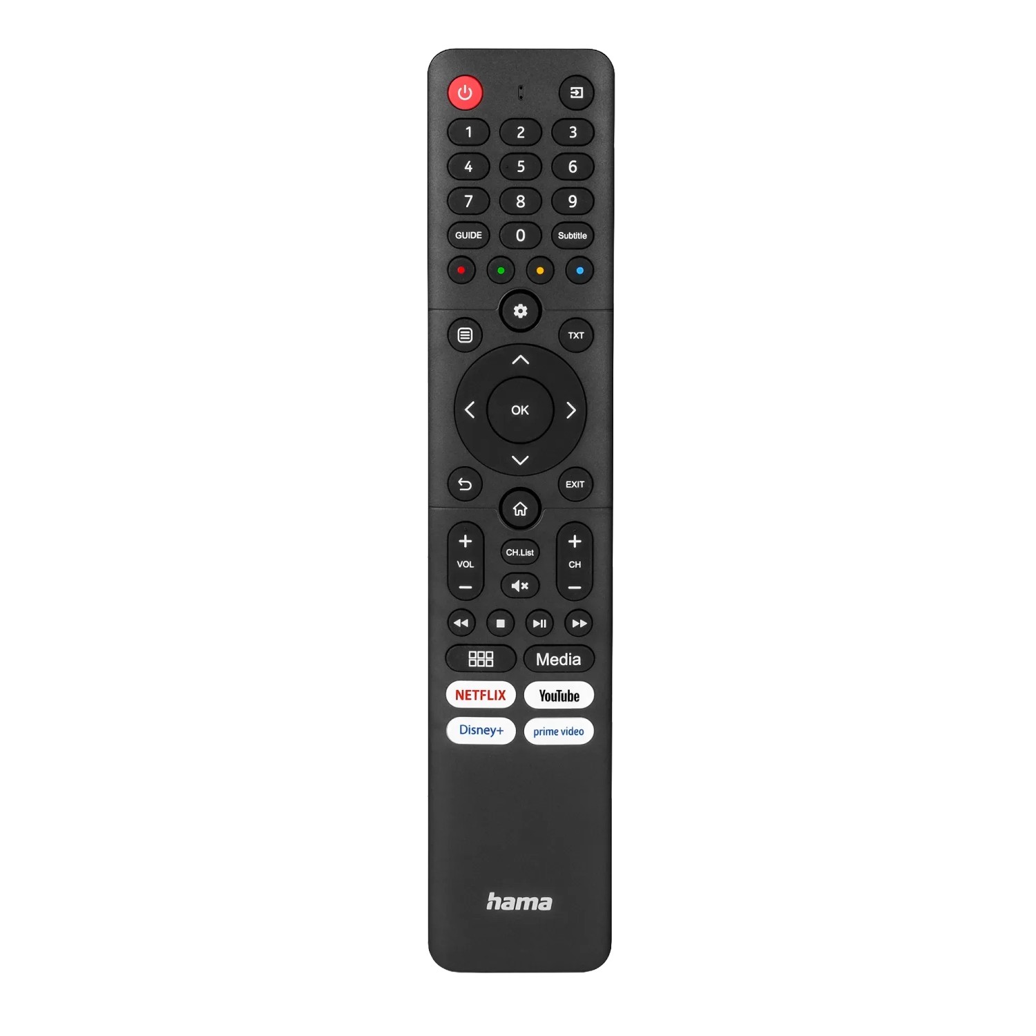 Hama Universal-Fernbedienung für Hisense TVs mit 4 App-Tasten