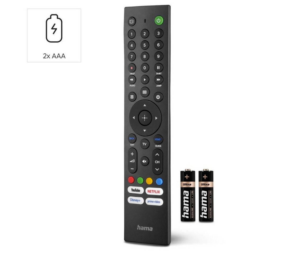 Hama Universal-Fernbedienung für Sony TVs mit 4 App-Tasten