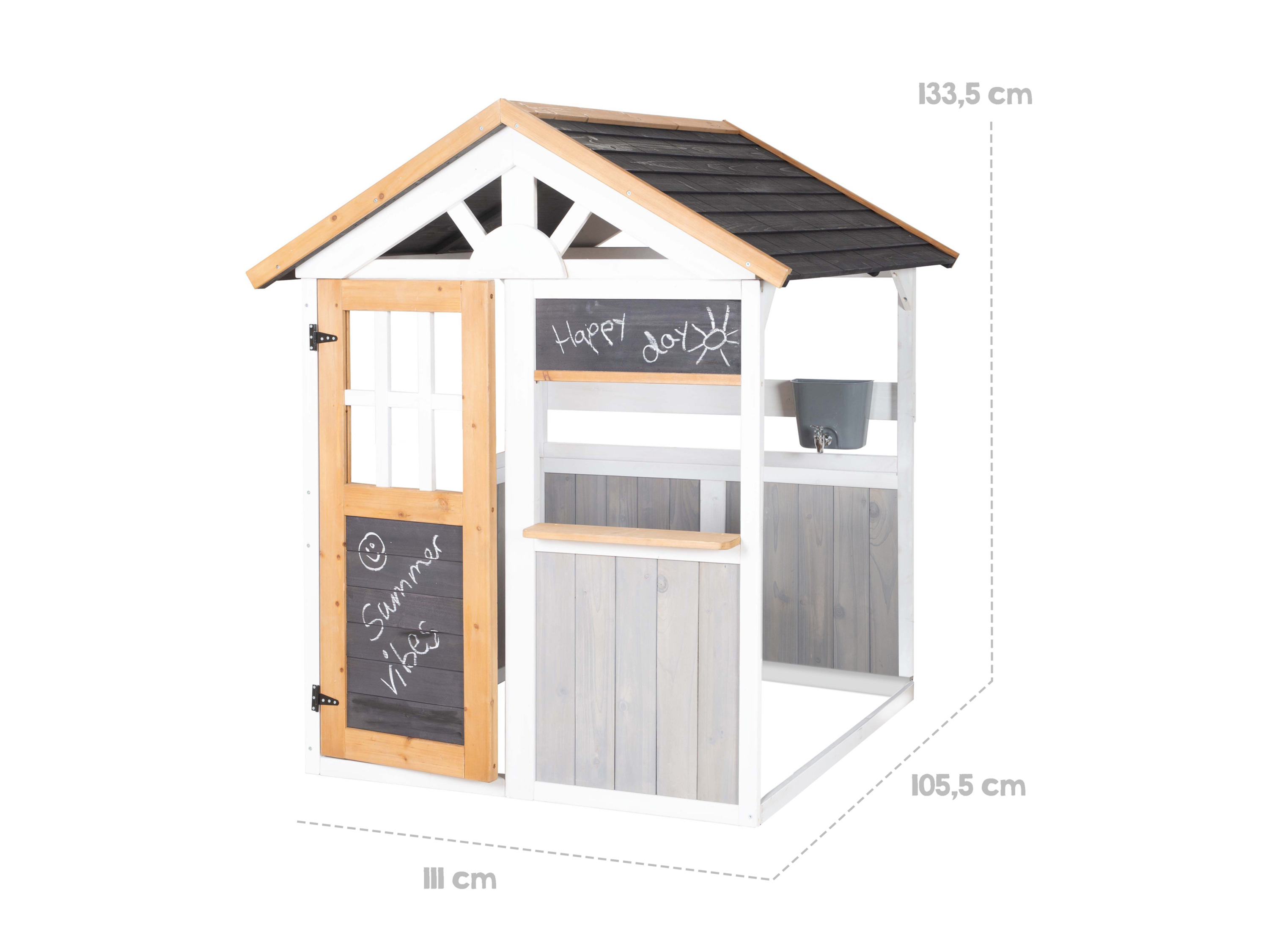 roba Outdoor Spielhaus aus Holz für Kinder ab 18 Monaten mit Verkaufstheke und Wasserhahn Erweiterbar Bild 3
