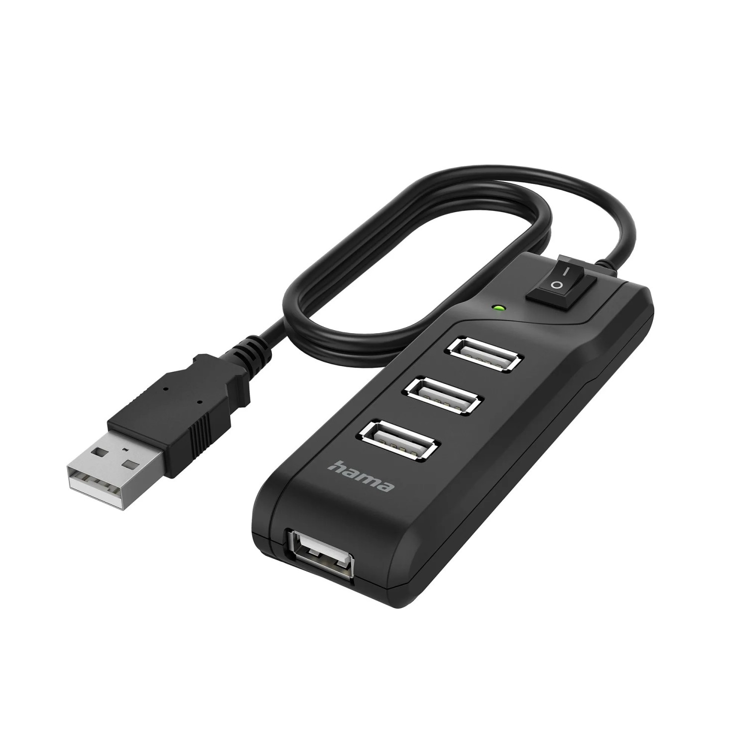 Hama USB-Hub 4 Ports USB 2.0 max. 480 Mbit/s Ein-/Ausschalter
