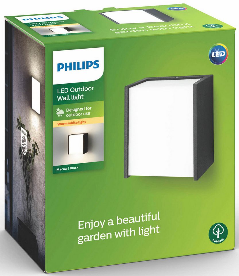 Philips LED-Wandleuchte MyGarden Macaw Schwarz 13 cm x 12,2 cm Bild 3