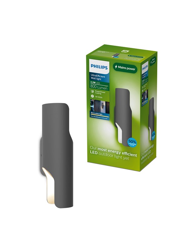 Philips Outdoor-Wandleuchte Fira 800,m Anthrazit 136 cm x 132 cm x 10 cm