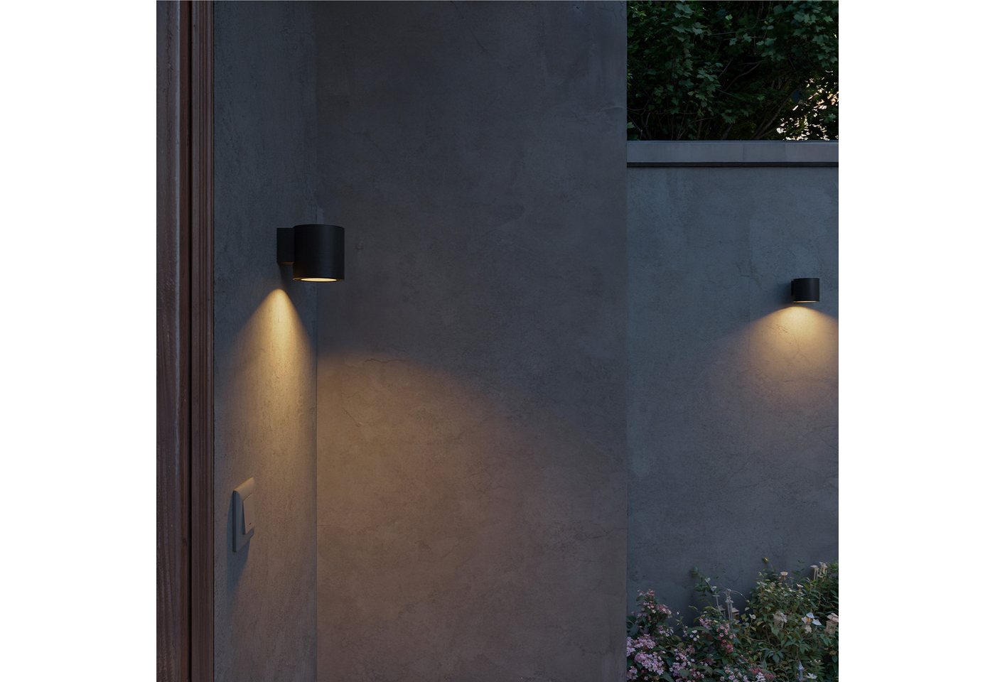 Philips Outdoor-Wandleuchte Fylx Schwarz 9 cm x 11,6 cm x 8,9 cm