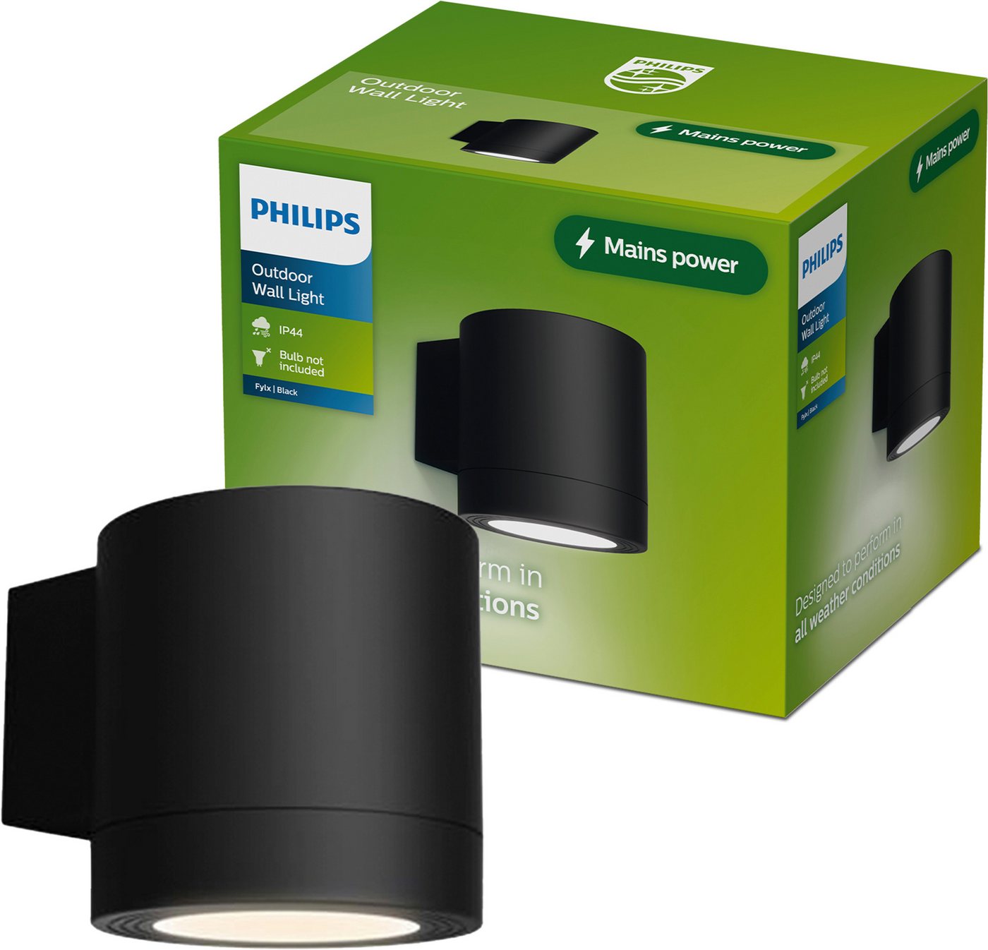 Philips Outdoor-Wandleuchte Fylx Schwarz 9 cm x 11,6 cm x 8,9 cm Bild 4