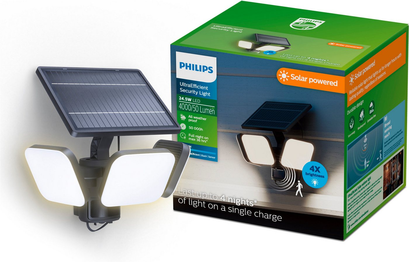 Philips Solar-Outdoor-Sicherheitslicht Zyren 5.000 K Schwarz 16,3 x 17 x 21,8 cm Bild 5
