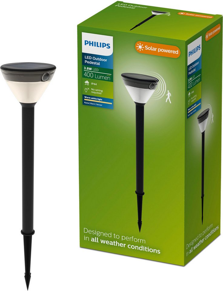 Philips Solar-Outdoor-Sockelleuchte Kyna 2.700 K Schwarz 67 x 13,7 x 13,7 cm Bild 5