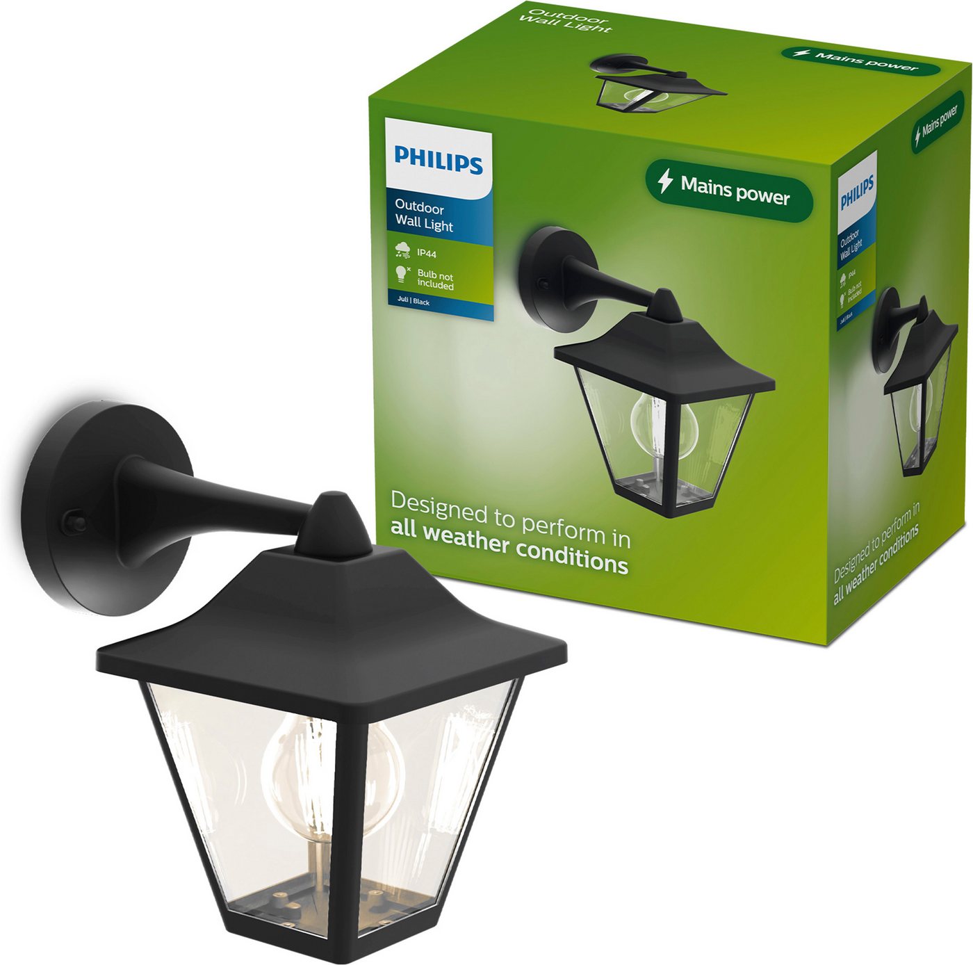 Philips Outdoor-Wandleuchte Juli Schwarz 22,2 cm x 21,7 cm x 15 cm Bild 3