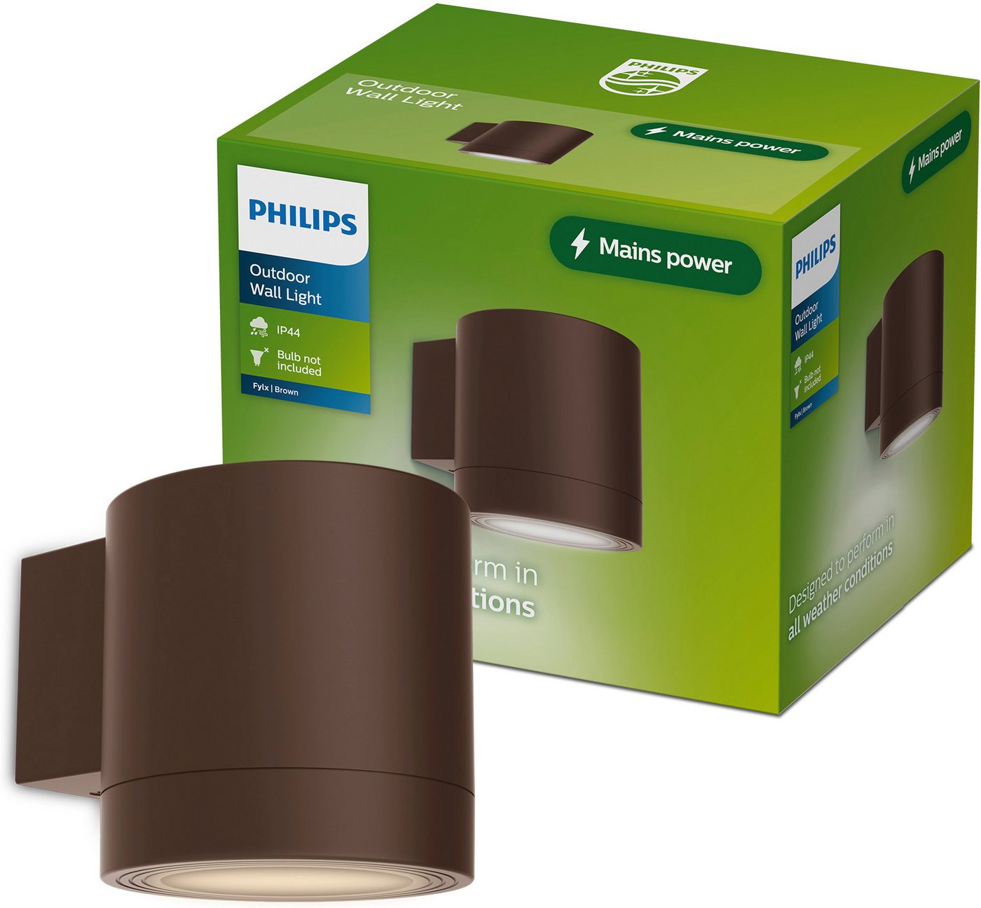 Philips Outdoor-Wandleuchte Fylx Braun 9 cm x 11,6 cm x 8,9 cm Bild 2