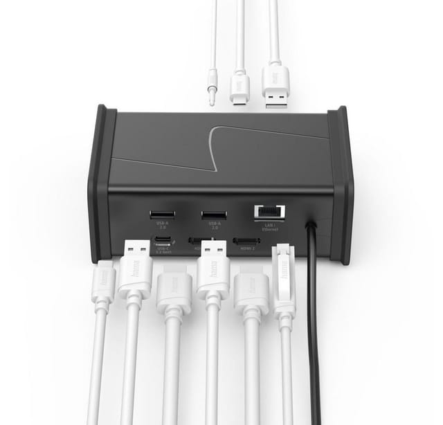 Hama USB-Hub Connect2Office 9 Ports 2 x HDMI USB-A USB-C LAN Schwarz