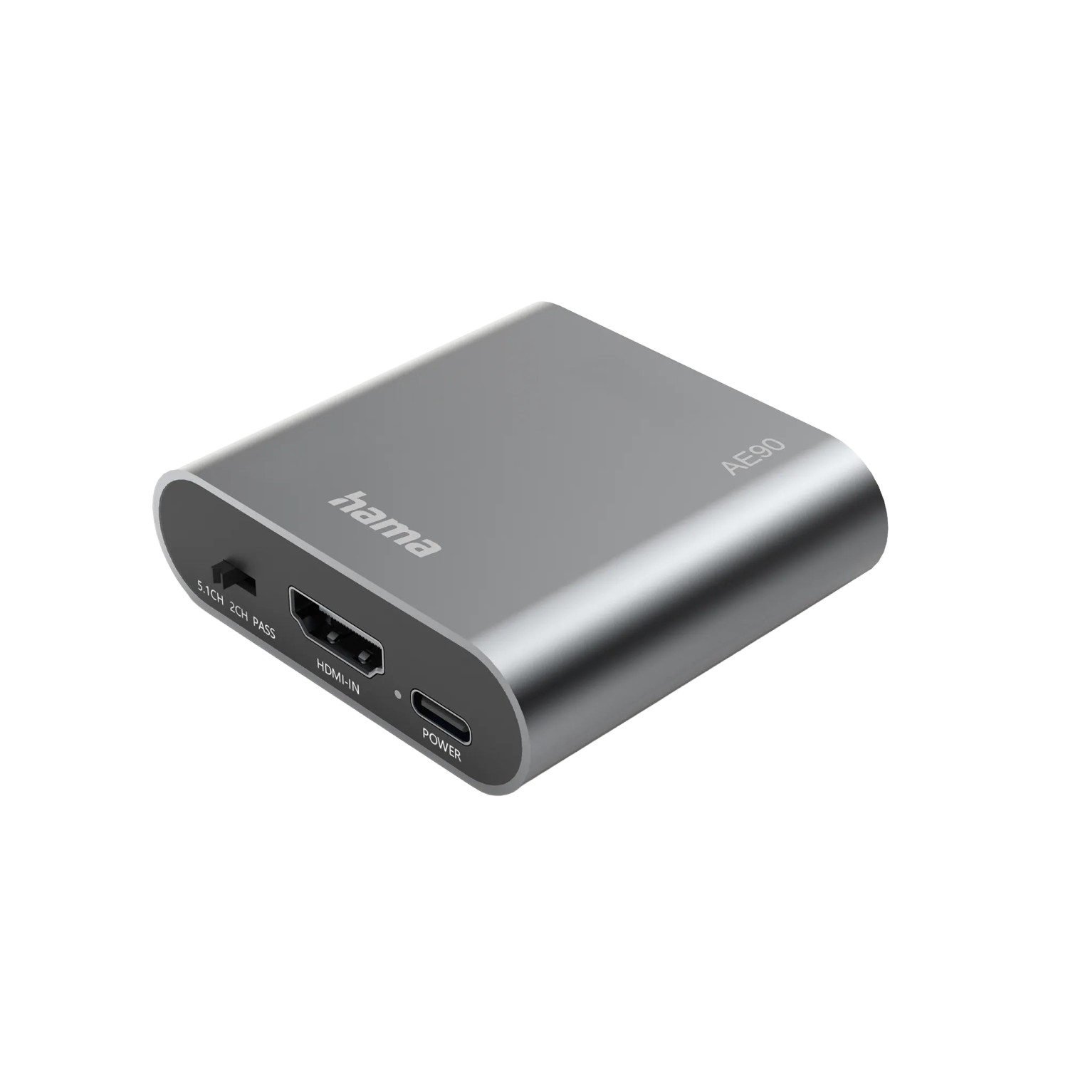 Hama HDMI-Audio-Extractor AE90 HDMI zu Audio Toslink 3,5-mm-Klinke Silber
