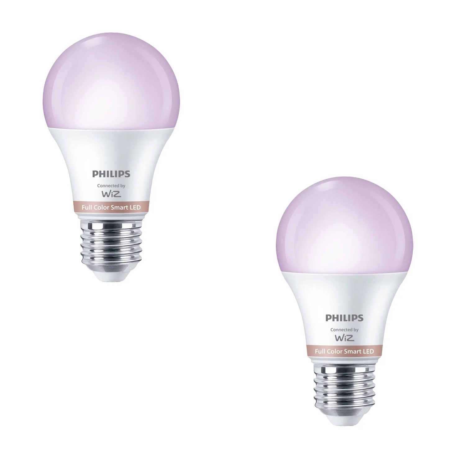 Philips Smart-LED-Leuchtmittel E27 Glühlampenform 60 W 806,m RGB 2-Flammig Set
