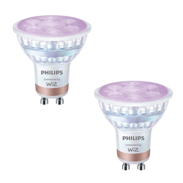 Philips Smart-LED-Leuchtmittel GU10 50 W 400,m RGB 5 x 5,5 cm 2-Flammig Set