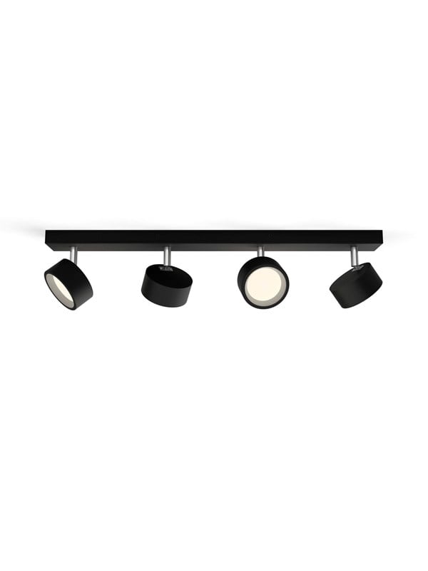 Philips Spotleuchte Bracia 4-Flammig 5,5 W Schwarz