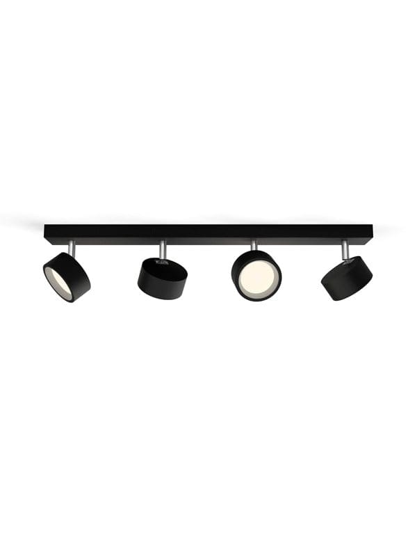 Philips Spotleuchte Bracia 4-Flammig 5,5 W Schwarz