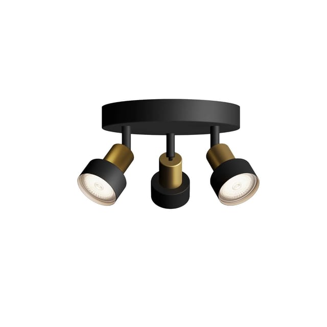 Philips Spot Conduit 3-Flammig 5 W GU10 Rund Schwarz-Gold