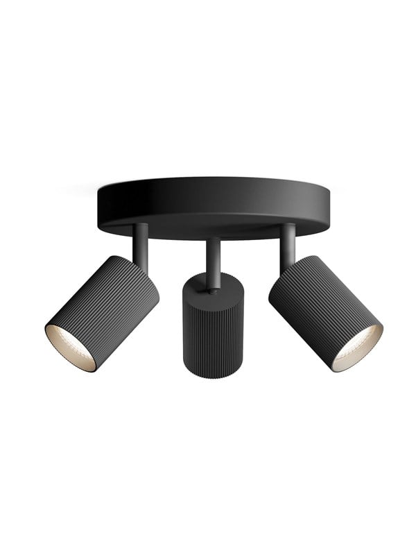 Philips LED-Spot Wyatt Rund 3-Flammig Wand- & Deckenmontage Schwenkbar Schwarz