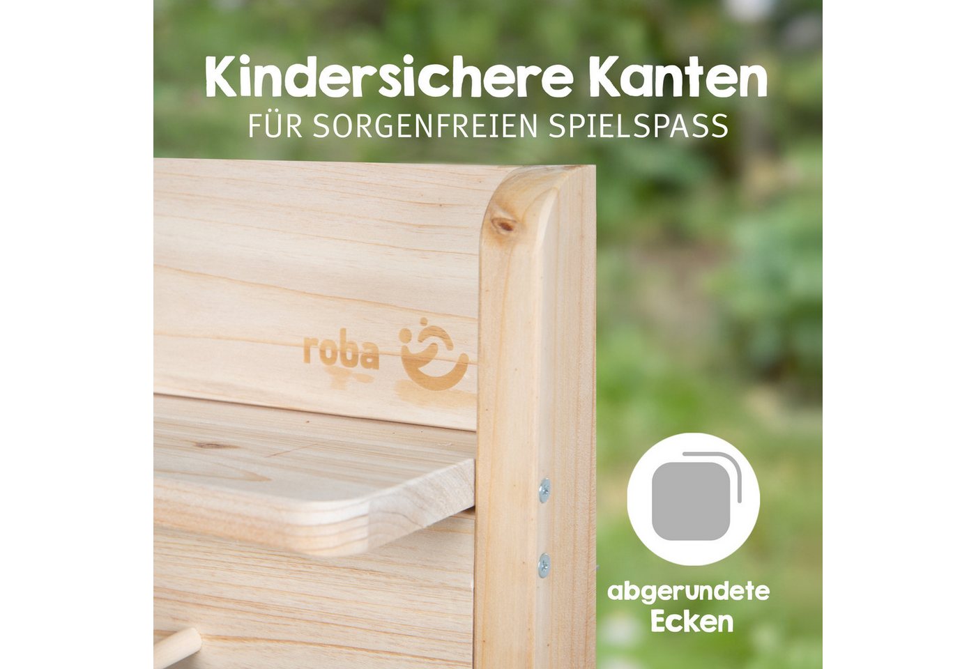 roba Outdoor Kinderküche in Holz Natur Fun mit Spielwannen