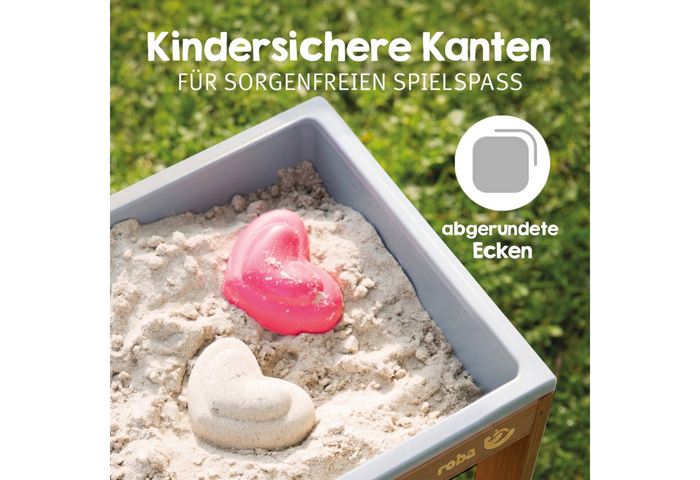 roba Outdoor Spiel- & Wassertisch Tiny mit Spielwanne Teakfarben Bild 3