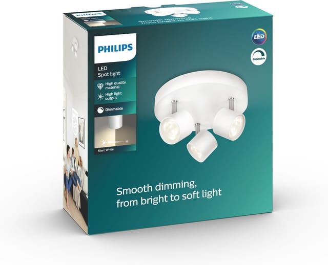 Philips LED-Spot 3er Star Weiß