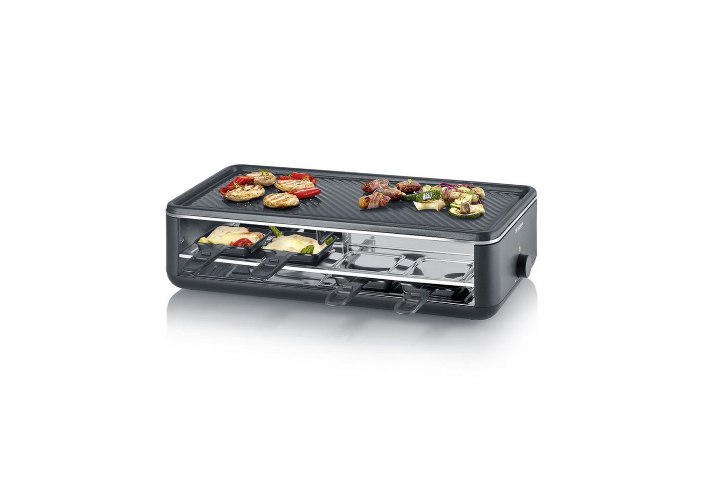 Severin Raclette-Grill RG 2365 Black Line Lite mit Grillplatte 1.300 W
