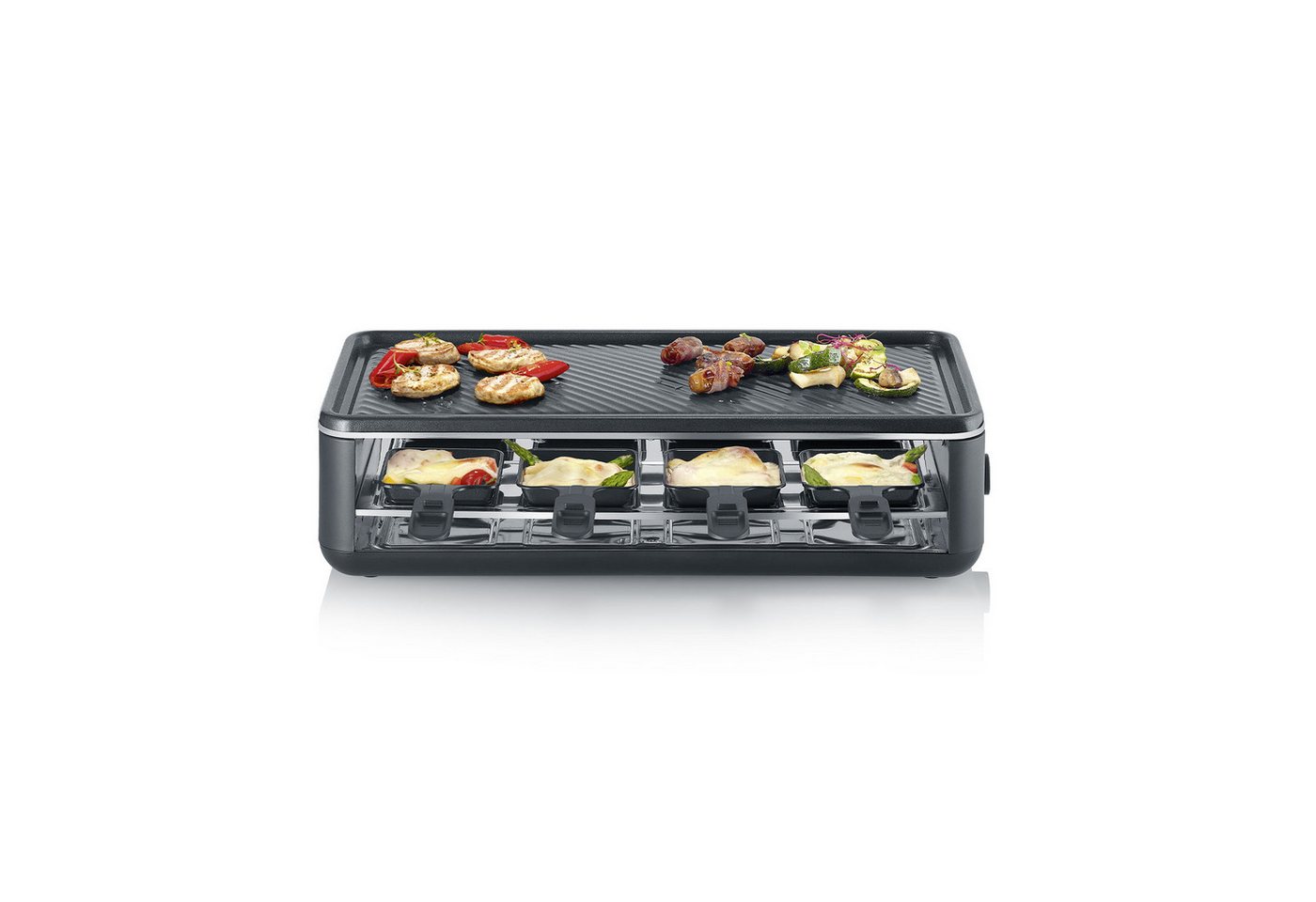 Severin Raclette-Grill RG 2365 Black Line Lite mit Grillplatte 1.300 W Bild 2